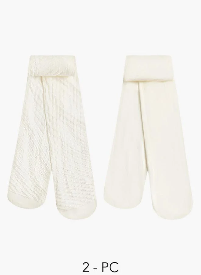 Flora Bella By Shoexpress Pack of 2 Flora Bella Girls Tights with Elasticated Waistband Ramadan Collection