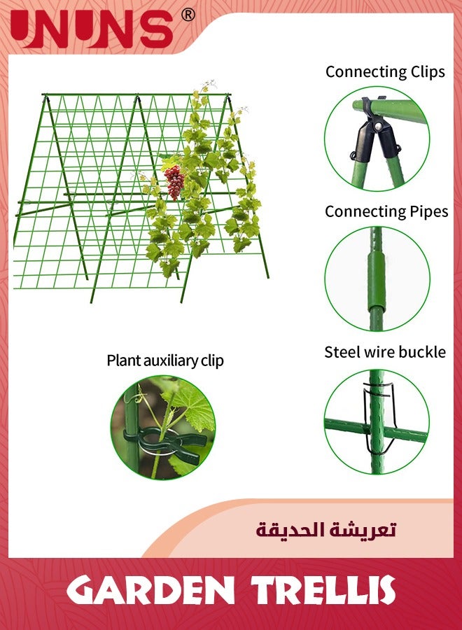 UNUNS Plant Climbing Trellis,48”x 48”Foldable Cucumber Trellis Set,A-Frame Garden Trellis For Climbing Plant Outdoor,Detachable Cucumber Trellis For Raised Bed,Plant Grow Support For Tomato,Squash,Vegetable - Image 2
