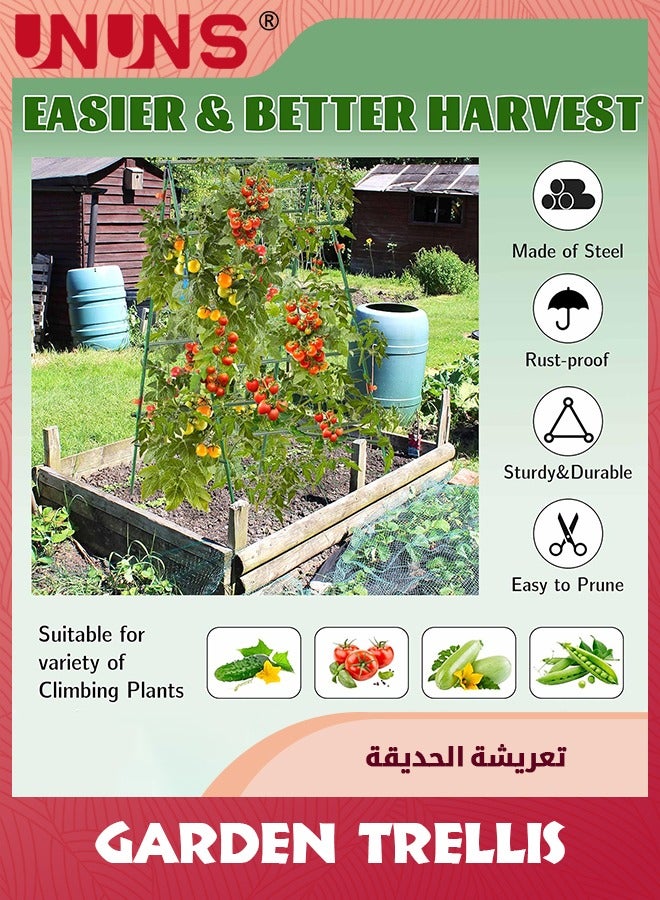 UNUNS Plant Climbing Trellis,48”x 48”Foldable Cucumber Trellis Set,A-Frame Garden Trellis For Climbing Plant Outdoor,Detachable Cucumber Trellis For Raised Bed,Plant Grow Support For Tomato,Squash,Vegetable - Image 5