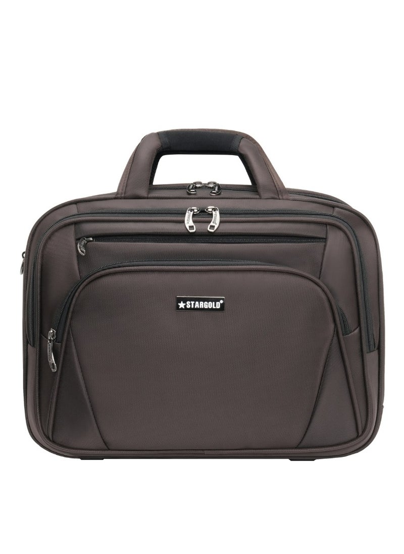 Stargold Laptop Bag, Premium 15.6" Business Briefcase With Multiple Compartments, Padded Shoulder Strap, And Water-Resistant Material, Brown  - Image 1