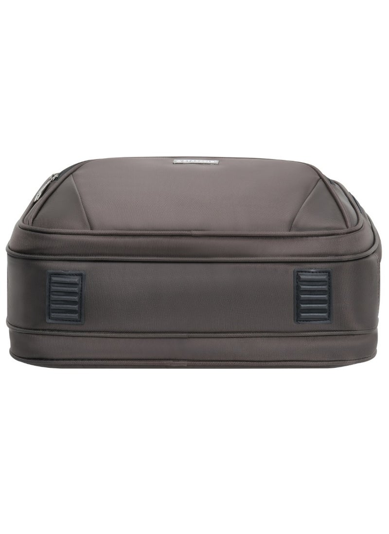 Laptop Bag, Premium 15.6" Business Briefcase With Multiple Compartments, Padded Shoulder Strap, And Water-Resistant Material, Brown