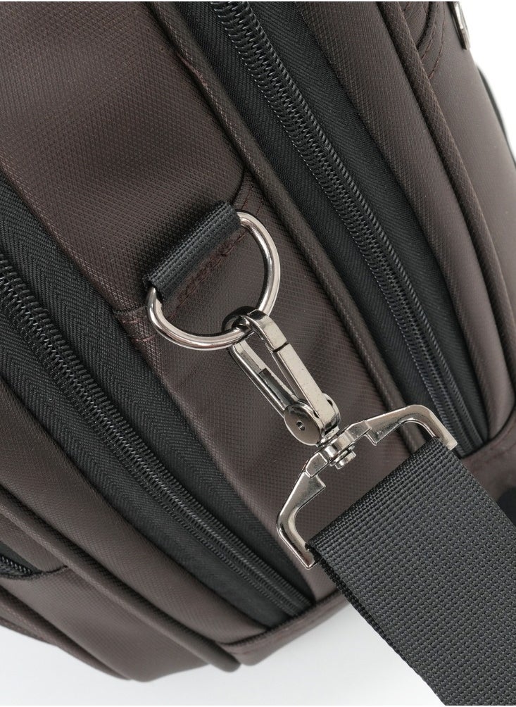Laptop Bag, Premium 15.6" Business Briefcase With Multiple Compartments, Padded Shoulder Strap, And Water-Resistant Material, Brown