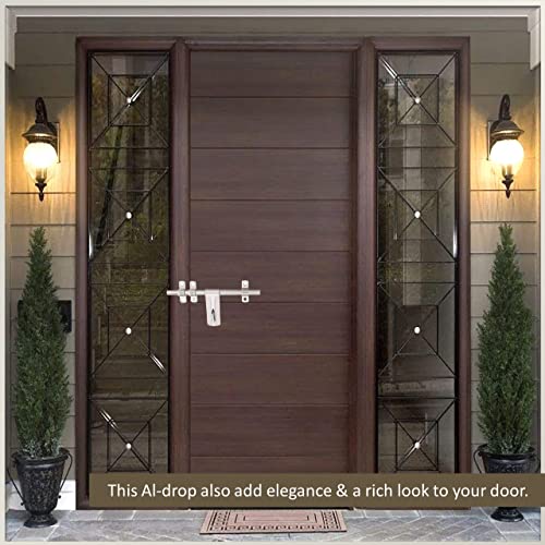 Atom 12 Inch Steel Aldrop | Fancy Aldrop for Door Fittings Kit, Door Accessories | Chrome Plated Silver Satin Finish (WSA333-CPSS) - Image 4