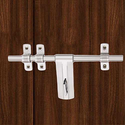 Atom 12 Inch Steel Aldrop | Fancy Aldrop for Door Fittings Kit, Door Accessories | Chrome Plated Silver Satin Finish (WSA333-CPSS) - Image 1