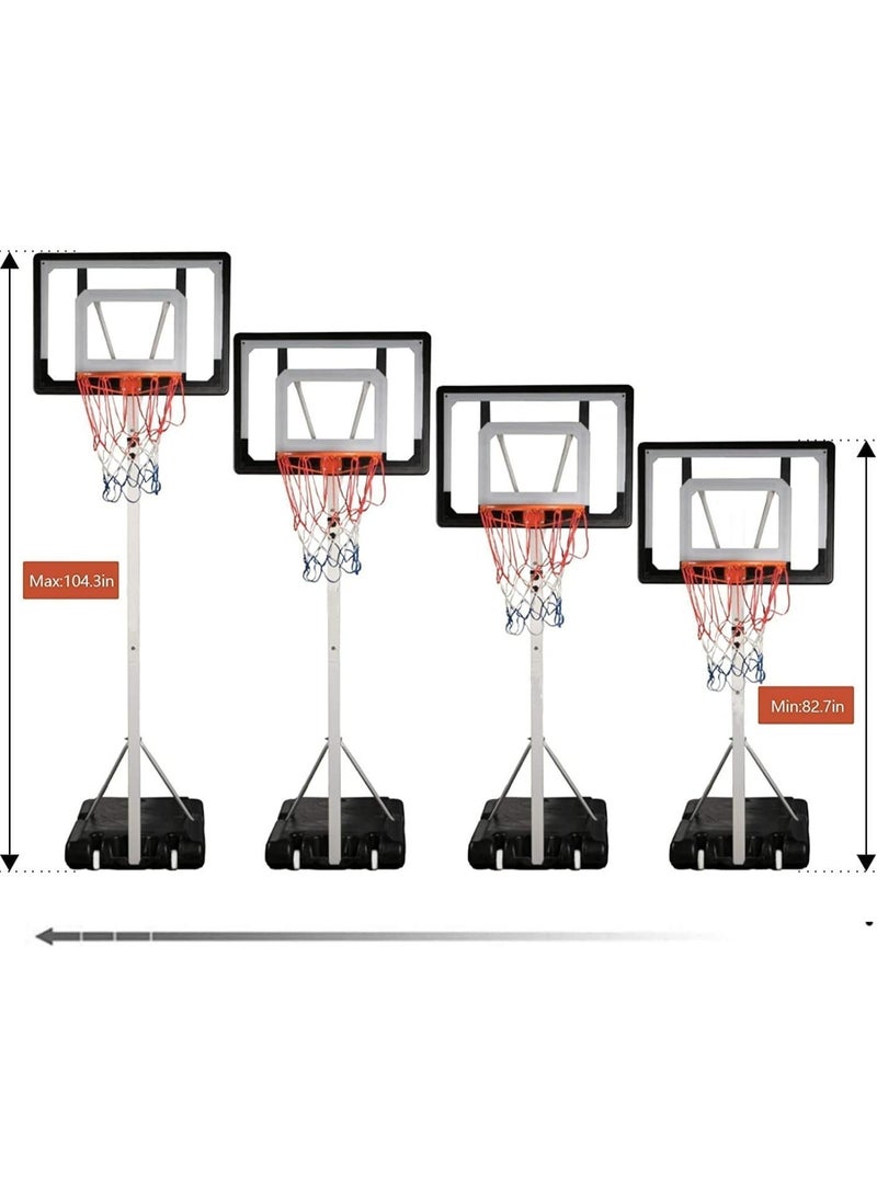 Pikengenus Portable Height-Adjustable Basketball Hoop Assembles, Adjustable Outdoor Indoor Basketball Hoop Goal System Stand with Wheels for Adults and Kids - Image 4