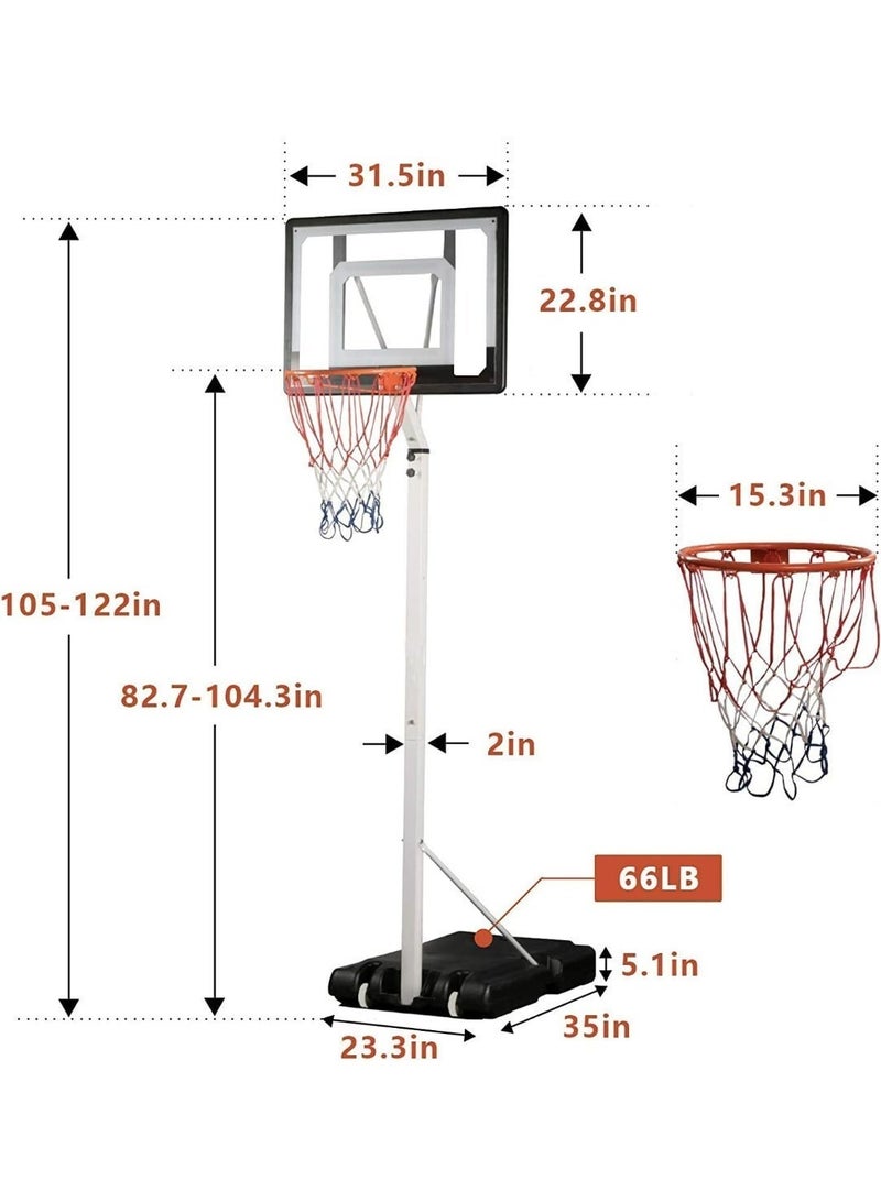 Pikengenus Portable Height-Adjustable Basketball Hoop Assembles, Adjustable Outdoor Indoor Basketball Hoop Goal System Stand with Wheels for Adults and Kids - Image 3