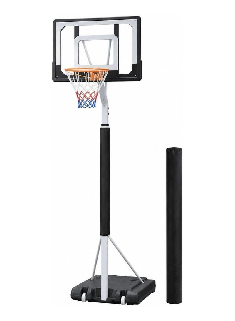 Pikengenus Portable Height-Adjustable Basketball Hoop Assembles, Adjustable Outdoor Indoor Basketball Hoop Goal System Stand with Wheels for Adults and Kids - Image 1