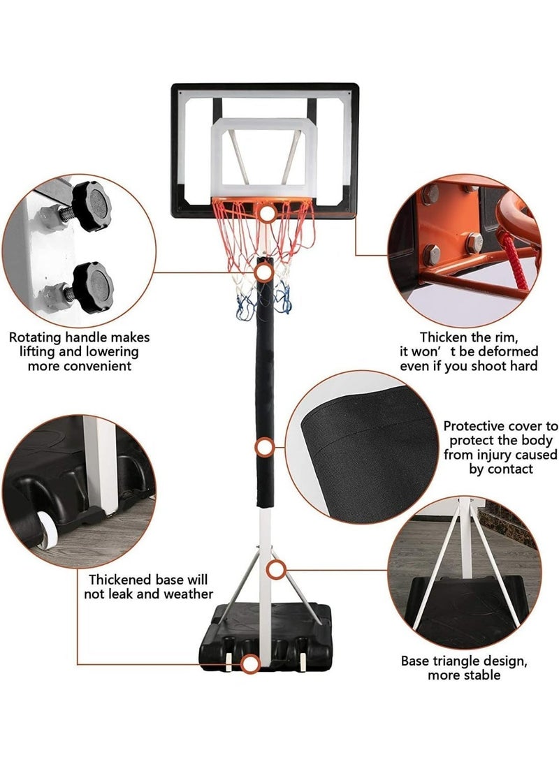 Pikengenus Portable Height-Adjustable Basketball Hoop Assembles, Adjustable Outdoor Indoor Basketball Hoop Goal System Stand with Wheels for Adults and Kids - Image 2