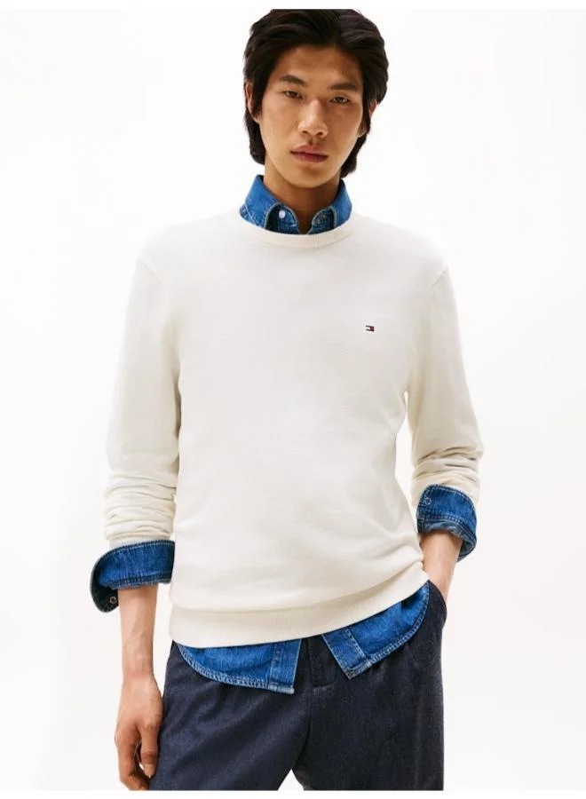 TOMMY HILFIGER Flag Embroidery Crew Neck Jumper