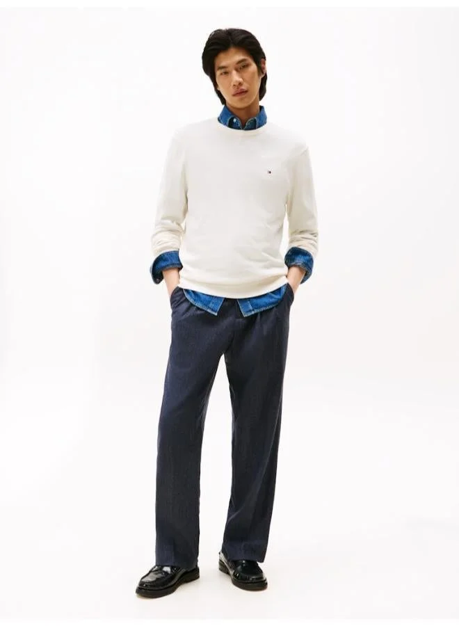 TOMMY HILFIGER Flag Embroidery Crew Neck Jumper
