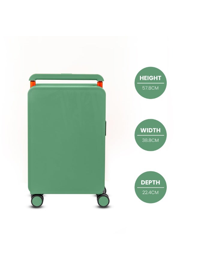 حقيبة سفر فاخرة ذات جودة عالية خفيفة و يدوية مقاس 20 بوصة معتمدة من شركات الطيران | هيكل صلب من مادة PC مزودة بعجلات للسفر | لون اخضر - Image 5