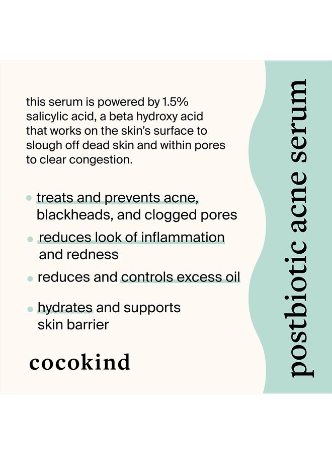 Cocokind Postbiotic Acne Serum, Salicylic Acid Serum and BHA Liquid Exfoliant - Exfoliating, Brightening and Hydrating Serum - Image 2