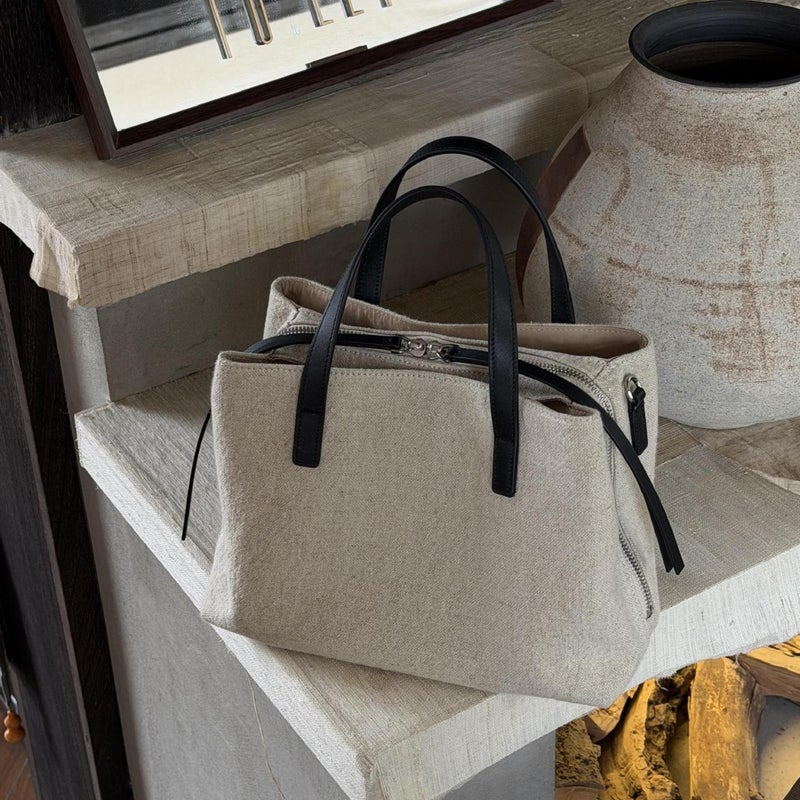Kebidou Single Shoulder Tote Bag 2026 Spring New Women's Linen Large Capacity - Image 3