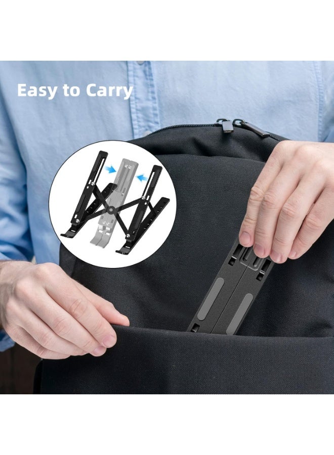 هالامين حامل كمبيوتر محمول، حامل كمبيوتر محمول، حامل كمبيوتر محمول قابل للتعديل، حامل كمبيوتر محمول (أسود) - Image 5