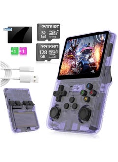 R36S Handheld Retro Gaming Console Linux System with 64G TF Card, Preloaded with 15000+ Games, Retro Video Game Console 3.5-inch IPS Screen (Black 64G)