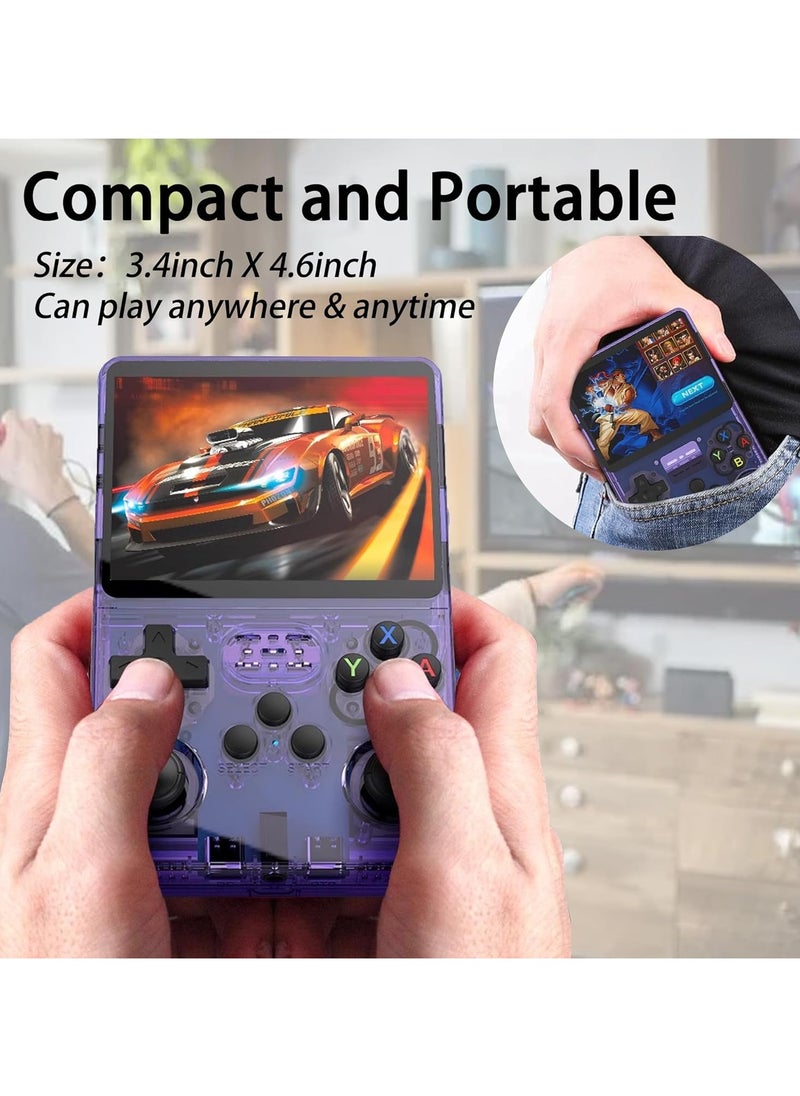Generic - R36S Handheld Retro Gaming Console Linux System with 64G TF Card, Preloaded with 15000+ Games, Retro Video Game Console 3.5-inch IPS Screen (Black 64G) - Image 1