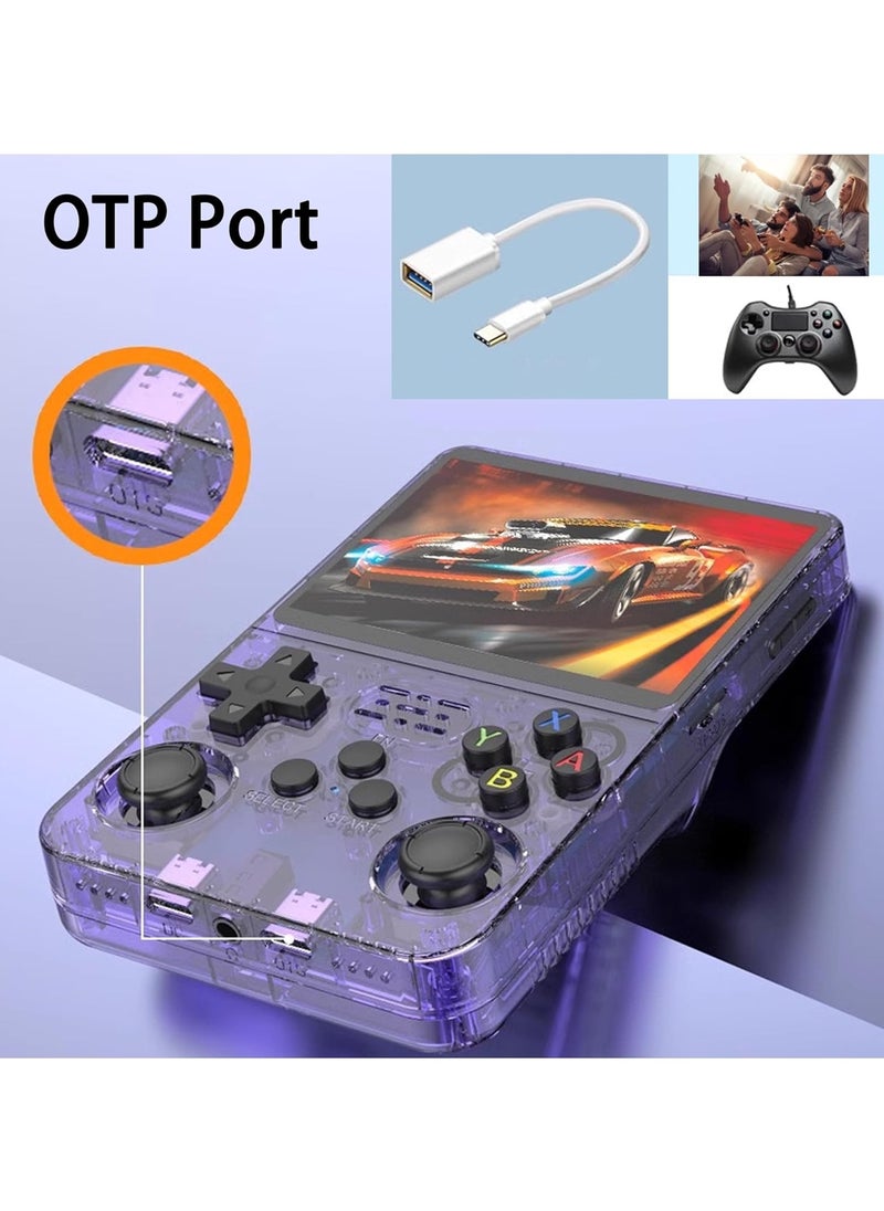 Generic - R36S Handheld Retro Gaming Console Linux System with 64G TF Card, Preloaded with 15000+ Games, Retro Video Game Console 3.5-inch IPS Screen (Black 64G) - Image 1