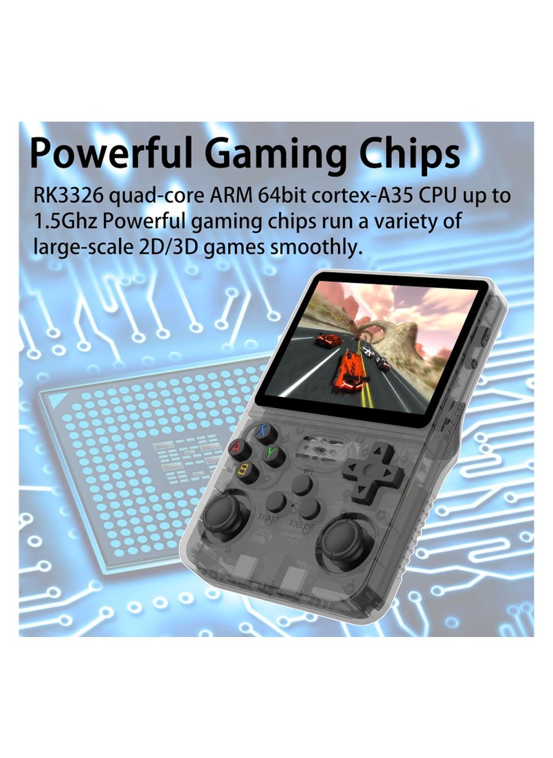 Generic - R36S Handheld Retro Gaming Console Linux System with 64G TF Card, Preloaded with 15000+ Games, Retro Video Game Console 3.5-inch IPS Screen (Black 64G) - Image 1