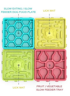 Excefore 4 PCS Dog Lick Pad Set Slow Feeder Mat and Slow Dispensing Treater Mat Suctions to Wall for Pet Bathing, Grooming  - Image 2