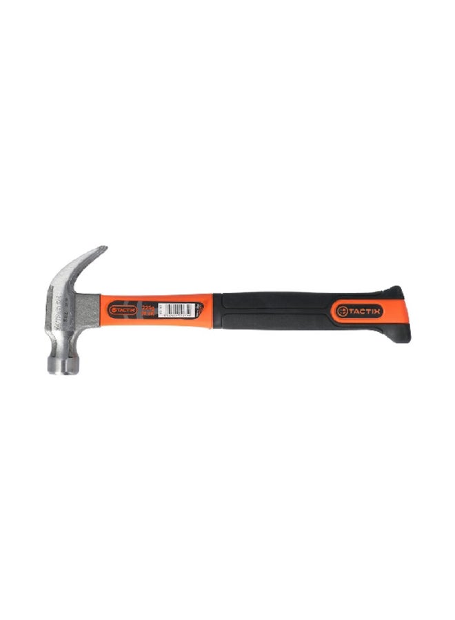 Tactix 221001 Impact Resistant Fiberglass Handle Claw Hammer Black and Orange - Image 1
