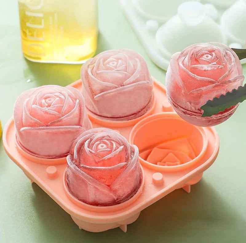 kesig Rose Ice Molds Large Ice Cube Trays Make Flower Shape Ice Silicone Rubber Fun Big Ice Ball Maker for Cocktails Juice Whiskey Bourbon Freezer Dishwasher Safe - Image 2