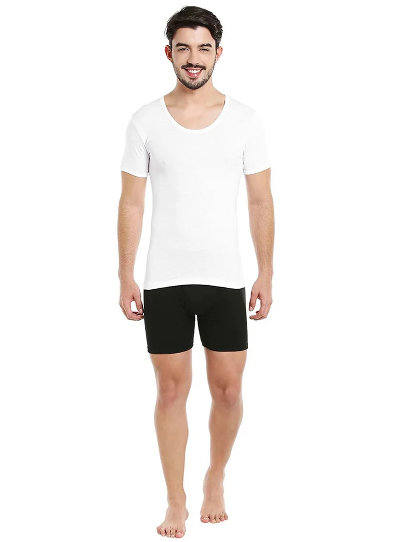 BYC MEN'S U-NECK COTTON UNDERSHIRT (PACK OF 3) - WHITE