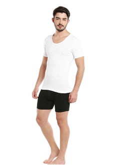 BYC MEN'S U-NECK COTTON UNDERSHIRT (PACK OF 3) - WHITE  - Image 4