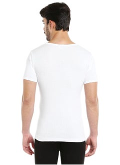BYC MEN'S U-NECK COTTON UNDERSHIRT (PACK OF 3) - WHITE  - Image 5
