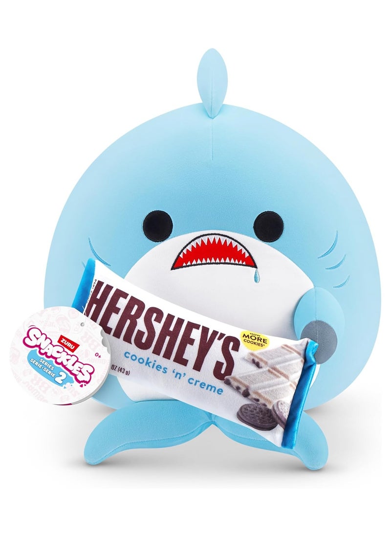 SNACKLES - Snackles Series 2 Shark & Hershey (Cookies n Cream) 8 Inch Plush by ZURU, Ultra Soft Plush, Collectible Plush with Real Licensed Brands, Stuffed Animal, Giftable - Image 1