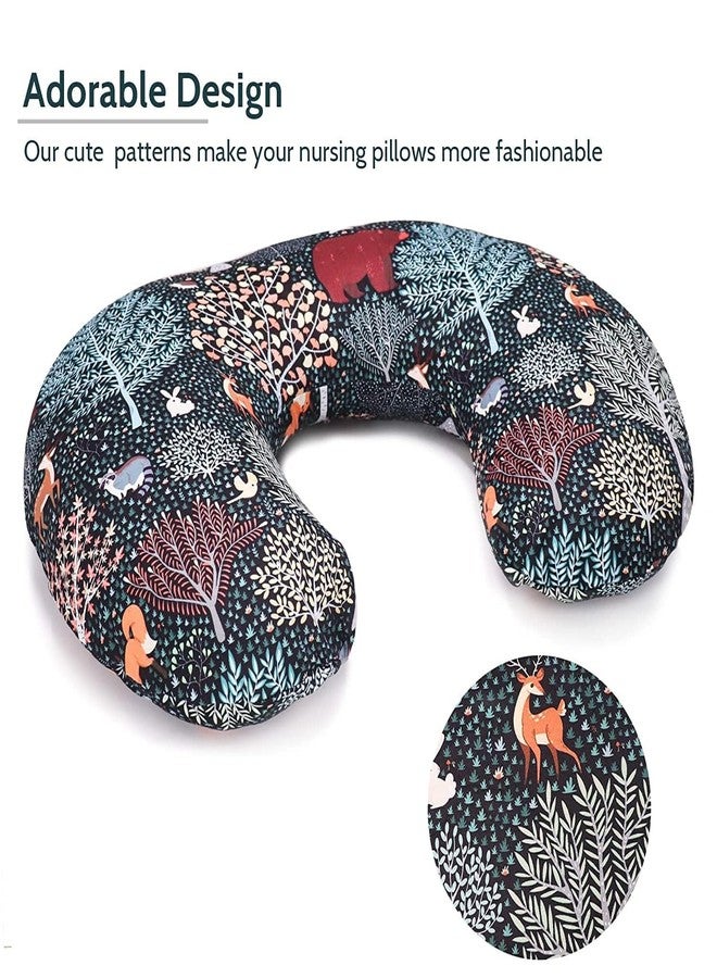 Proliva وسادة بروليفا للرضاعة الطبيعية للأطفال حديثي الولادة مع غطاء قابل للفصل، وسادة الرضاعة الطبيعية ووسادة الأمومة، مجموعة دعم لوسادة الرضاعة الطبيعية وسرير الأم (أزرق-غابة) - Image 2