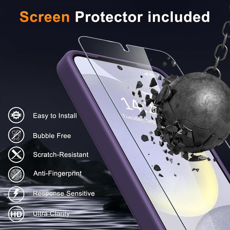 Elzzi Magnetic Guard Designed for Samsung S24 5G Case Translucent Matte Hard PC + TPU Back Cover [Compatible with MagSafe] Anti-Scratch Phone Case (Purple) - Image 5