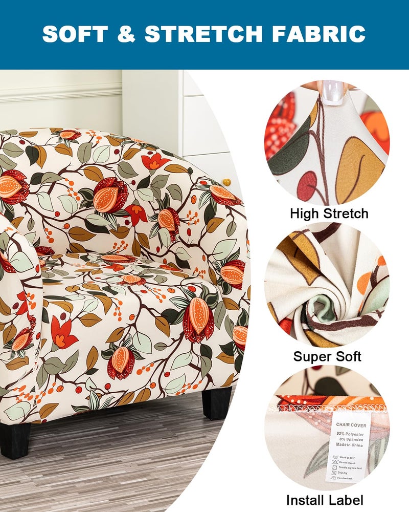 NILUOH Club Chair Slipcover 1-Piece Soft Stretch Barrel Chair Covers Tub Chair Cover Spandex Armchair Covers Furniture Protector for Bar Counter Living Room,Color 04 - Image 3