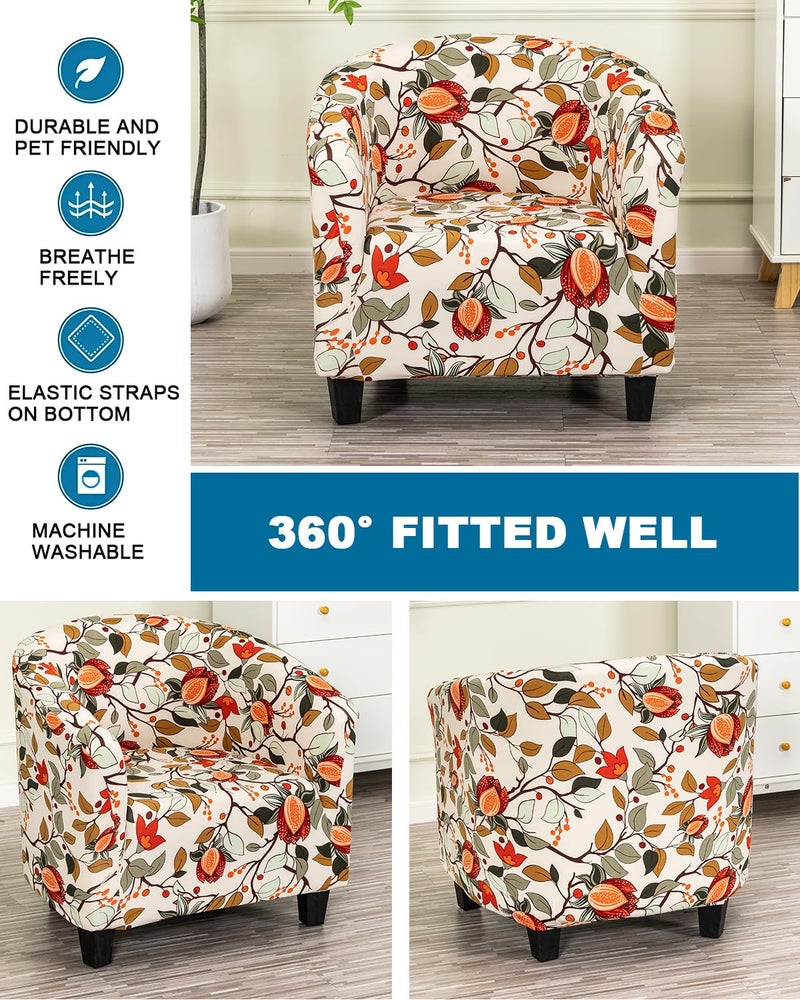 NILUOH Club Chair Slipcover 1-Piece Soft Stretch Barrel Chair Covers Tub Chair Cover Spandex Armchair Covers Furniture Protector for Bar Counter Living Room,Color 04 - Image 5