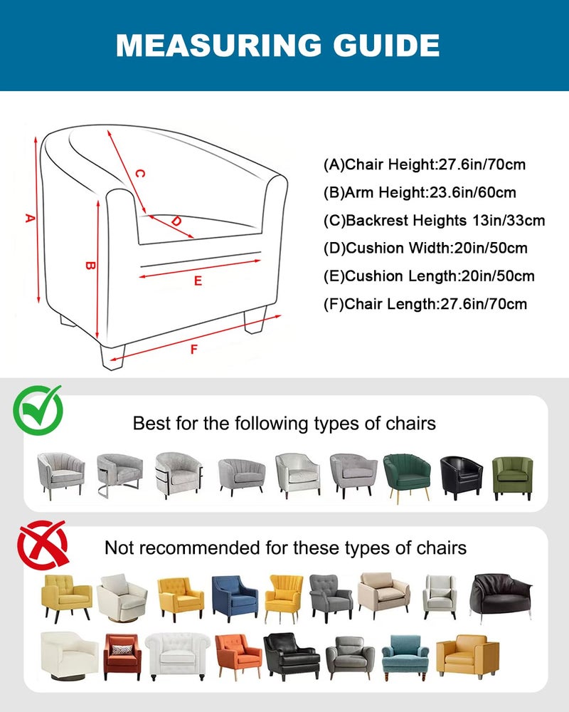 NILUOH Club Chair Slipcover 1-Piece Soft Stretch Barrel Chair Covers Tub Chair Cover Spandex Armchair Covers Furniture Protector for Bar Counter Living Room,Color 04 - Image 2