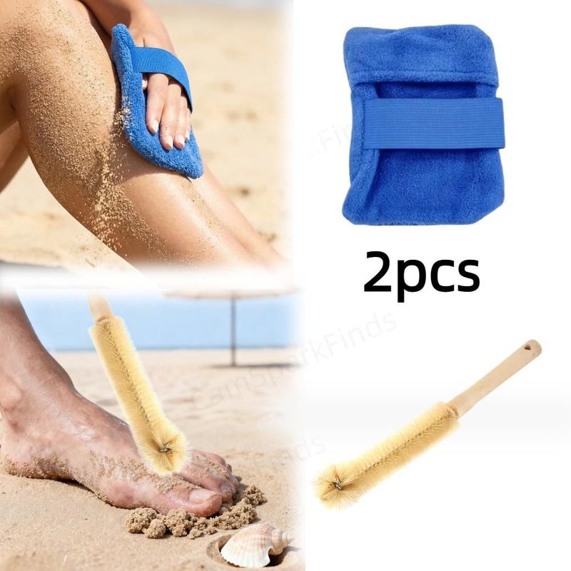 Blue Sand Cleaning Set 2pcs With Brush For Beach And Travel - Image 1