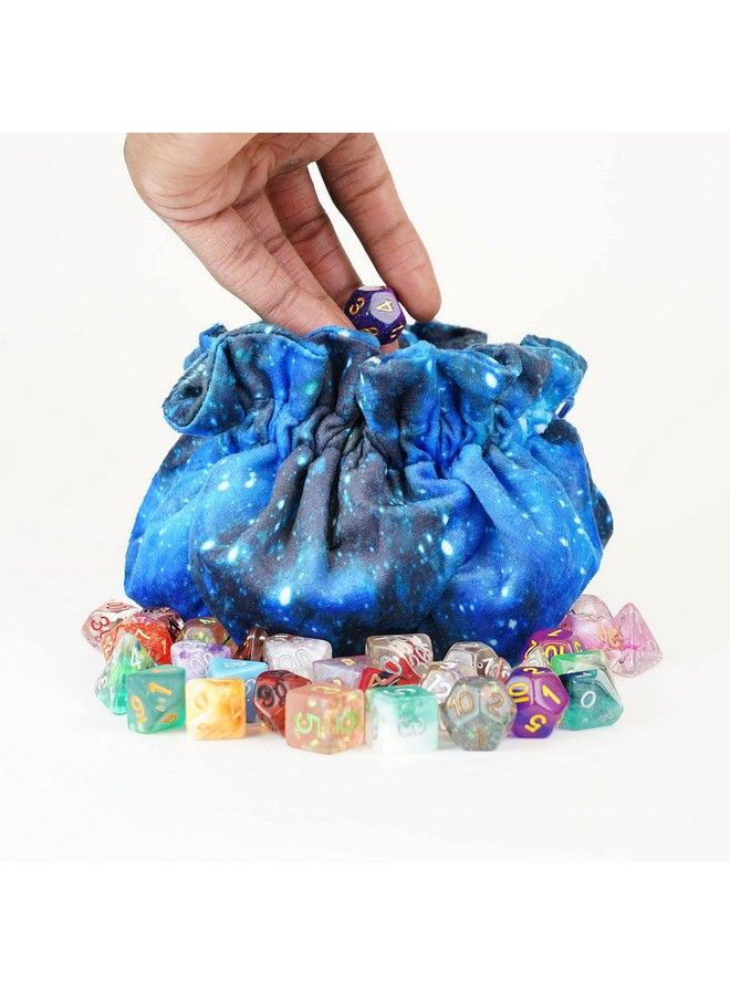 Metallic Dice Games حقيبة نرد من المخمل مع جيوب: ملحقات نرد لعبة الأدوار في المجرة للزنزانات والتنانين - Image 3