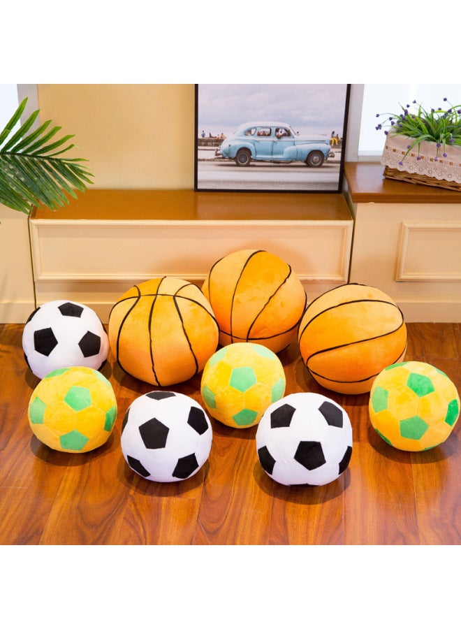 Simulation Football Basketball Billiards Volleyball Plush Toys Creative Spherical Dolls For Children Ornaments Wholesale-Specifications:Smiley Football-Color:25cm - Image 2
