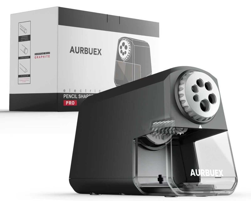 Aurbuex Heavy Duty Electric Pencil Sharpener â€“ 6-Hole for 6-12mm Pencils, Auto Start/Stop, Fast 4s Sharpening, Zinc Alloy Blade, 10,000+ Sharpenings â€“ Ideal for Classroom, Office & Art Use(S260) - Image 1