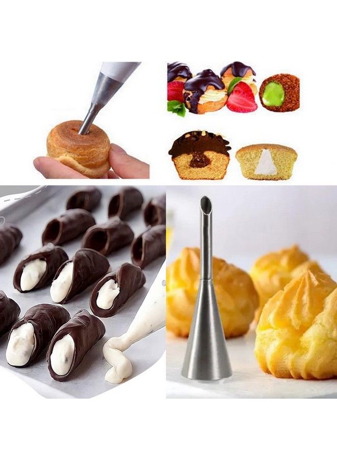 Joyeee 16 Pack Stainless Steel Cream Horn Molds Mini With Piping Bags Reusable Cream Icing Piping Nozzle Tip Long And Cleaning Nozzle Brush Baking Accessories Decorating Tool 3.4 Inch - Image 4