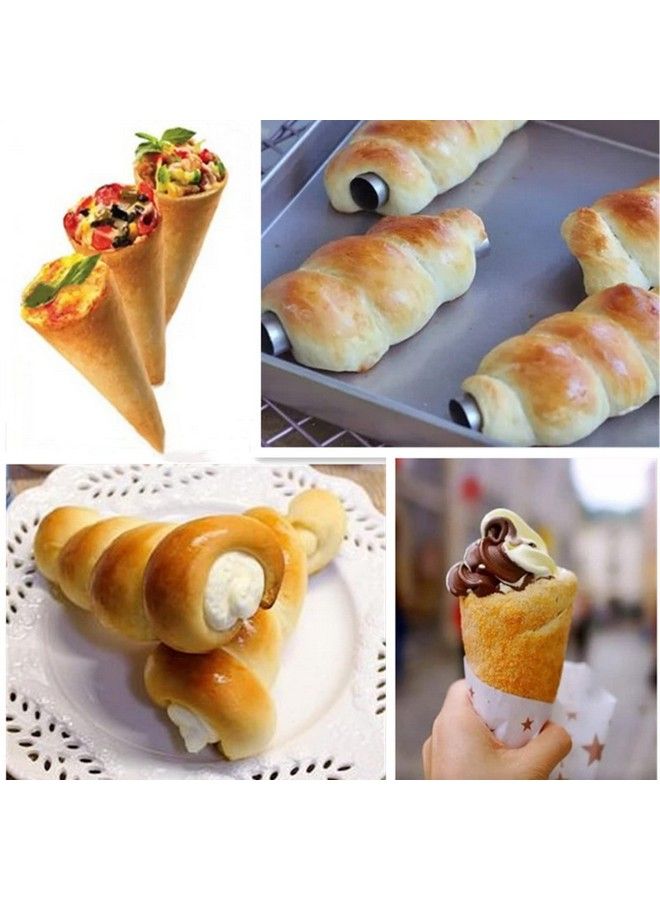 Joyeee 16 Pack Stainless Steel Cream Horn Molds Mini With Piping Bags Reusable Cream Icing Piping Nozzle Tip Long And Cleaning Nozzle Brush Baking Accessories Decorating Tool 3.4 Inch - Image 3