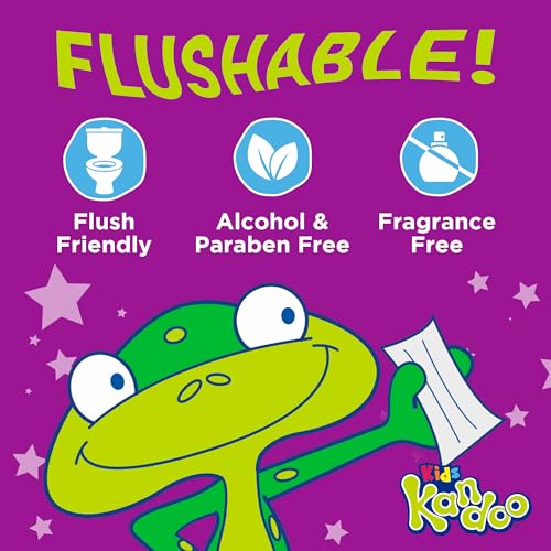 Kandoo Flushable Wipes for Baby and Kids by Kandoo, Sensitive and Unscented Formula, Hypoallergenic Potty Training Wet Cleansing Cloths, 50 Count, Pack of 12 - Image 5