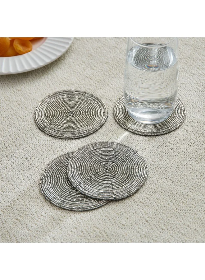 Home Box Blaze Beaded 4-Piece Coaster Set 10 X 10 Cm