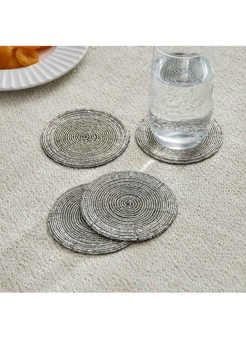 Blaze Beaded 4-Piece Coaster Set 10 X 10 Cm