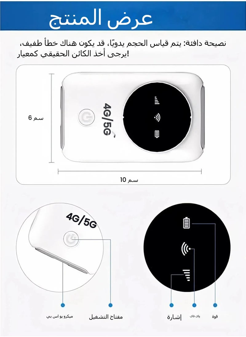 OCTOBER - Mobile WiFi Router 4G LTE 5G WiFi Hotspot 300Mbps modem Up to 10 devices SIM card slot 3200mAh battery Wireless portable WiFi device for Eurasian travel - Image 1