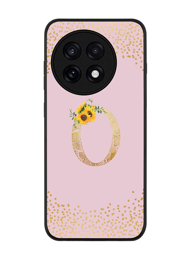 Stylizedd For OnePlus 13R / Ace 5 Pro Case,Slim fit Camera Protection, Shockproof Thin Phone cover  - Custom Floral Monogram - O  (Pink )