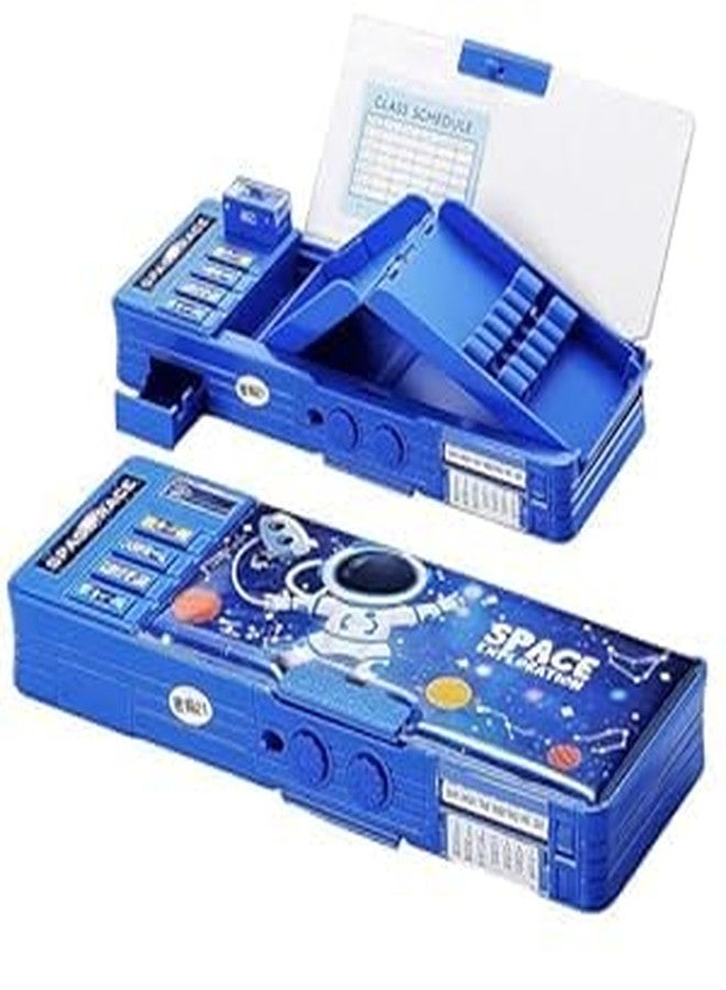 Birvan Astronaut Themed Multifunctional Pop-Up Pencil Case for Kids - Starry Sky Design Pen Box with Built in Sharpener, Password Lock, Pencil Holder for School Students (Multicolor case) - Image 1