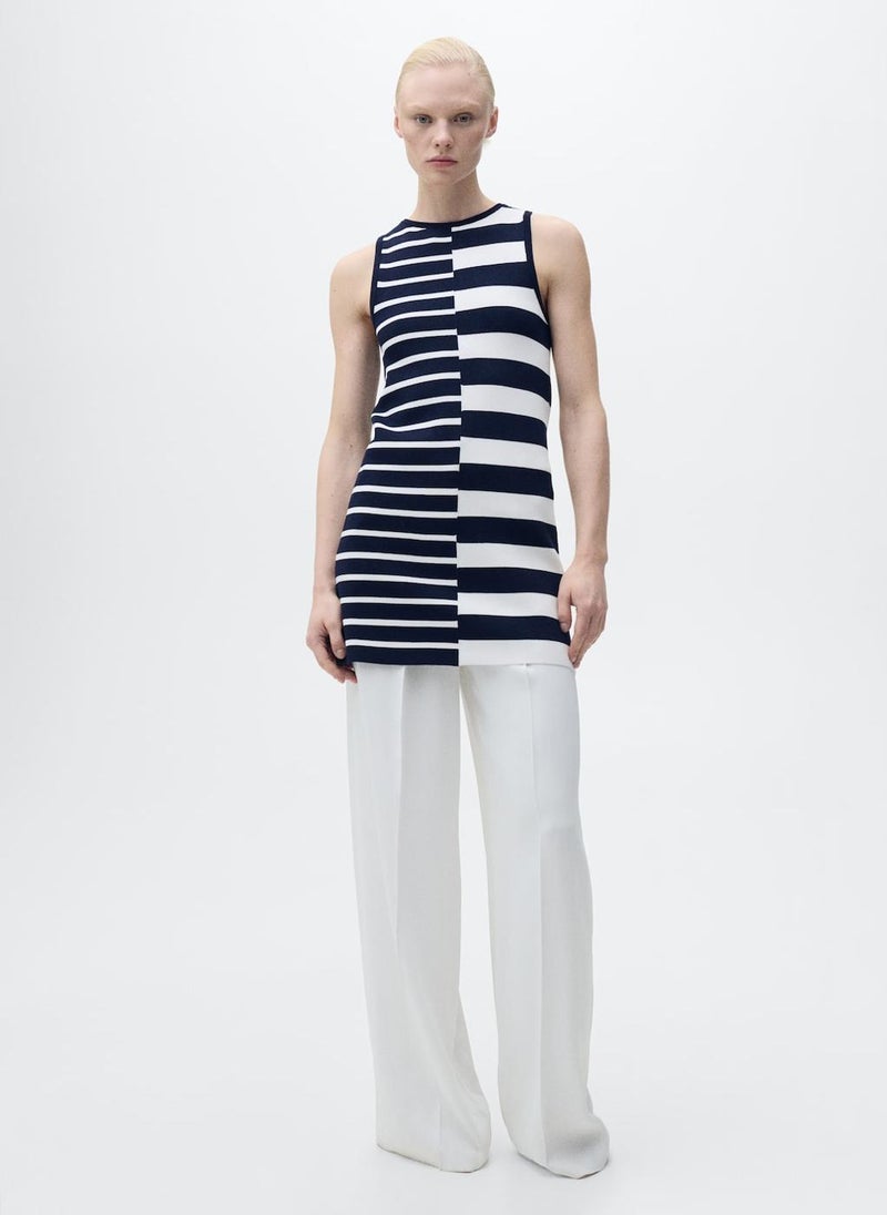MANGO - Knitted Dress With Combined Stripes - Image 1
