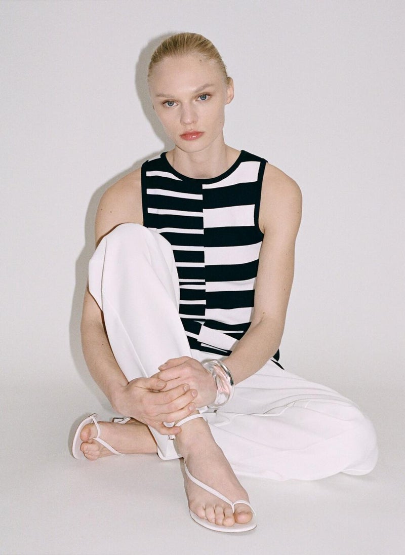 MANGO - Knitted Dress With Combined Stripes - Image 1