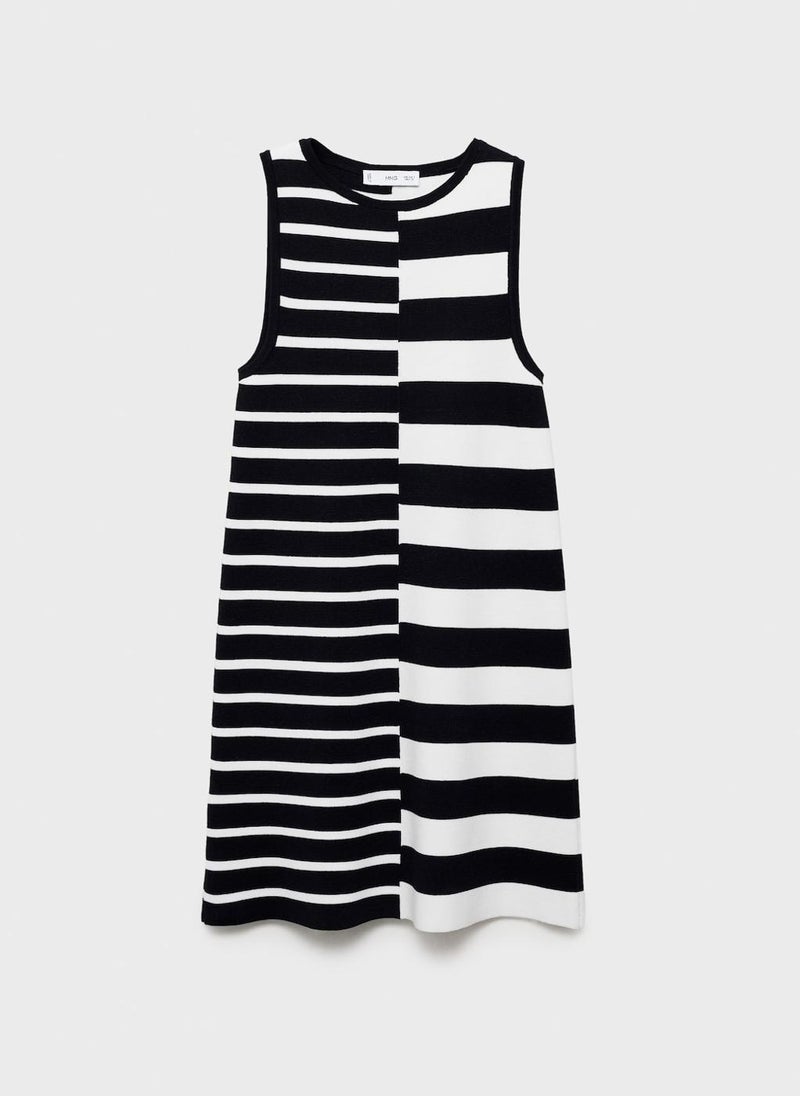 MANGO - Knitted Dress With Combined Stripes - Image 1