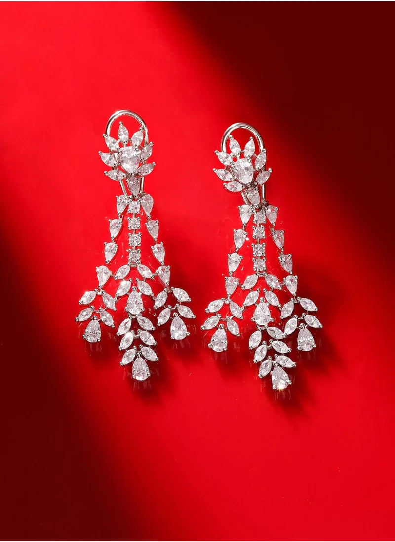 Priyaasi American Diamond StuddedContemporary Drop Earrings